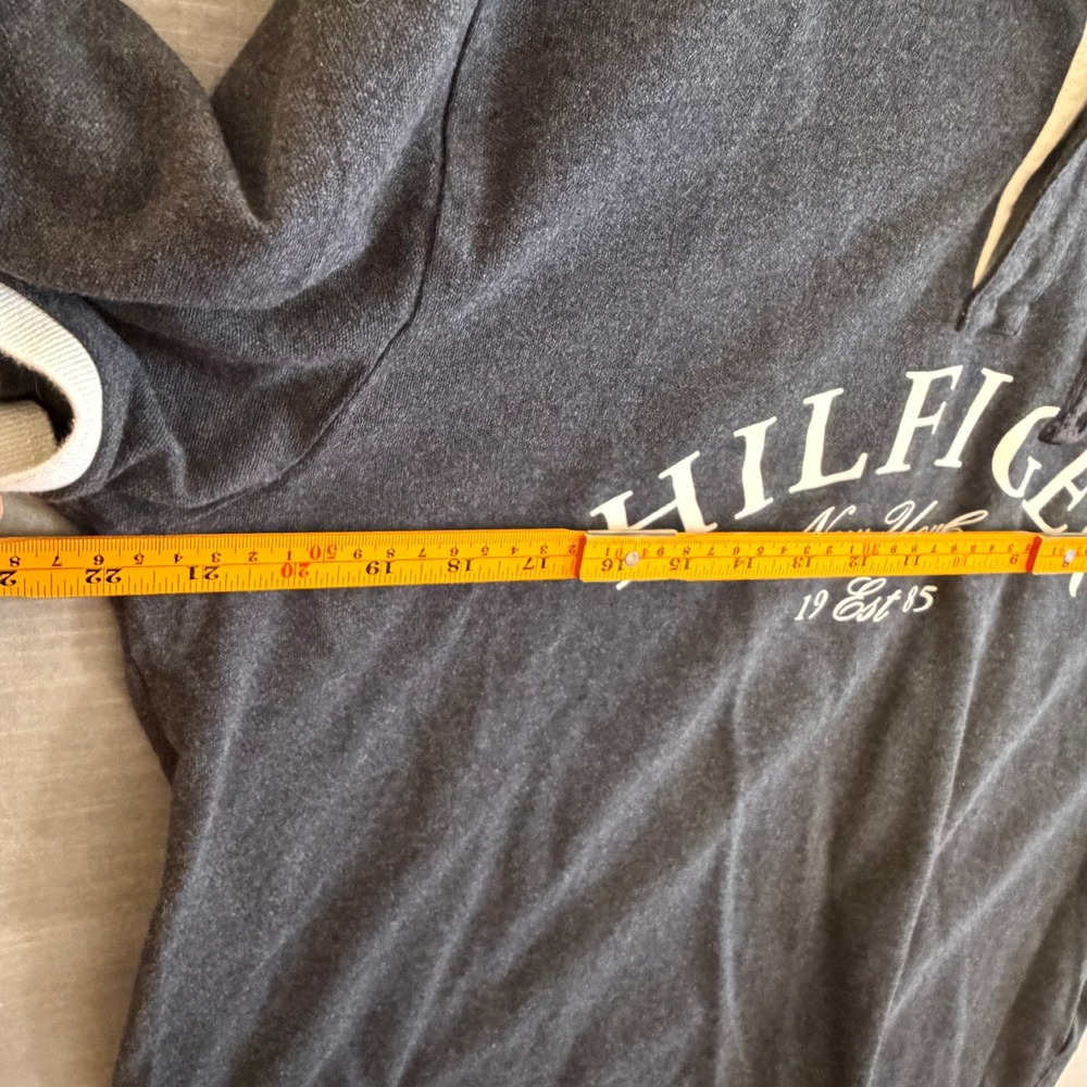 Tommy Hilfiger Polo‎ Shirt XL Gray 85 Logo Preppy Streetwear Cotton Top - Picture 9 of 11